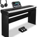 STRICH 88 Keys Weighted Keyboard Piano with Stand & Sustain Pedal, Hammer-Action Digital Piano, Full-size Electric Piano Keyboard Supports USB-MIDI/Wireless Connect, 15W2 Built-In Speakers, SDP-120
