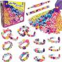 BOLVISEP Friendship Bracelet Making Kit for Girls, 6-12 Year Old Girl Birthday Gifts, Arts and Crafts Kits for Kids, Kid Rubber Band Bracelet Making Kit with Charm (Butterfly&Flower) (488PCS)