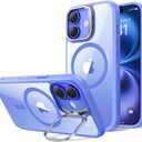 ESR for iPhone 16 Case, Compatible with MagSafe, Military-Grade Protective Case, Built-in Stash Stand Phone Case, Scratch-Resistant Back Cover, Classic Series, Clear Blue