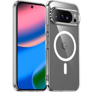 SPIDERCASE Magnetic for Google Pixel 10 Pro XL Case, Military Grade Drop Protection Slim Crystal Clear Shockproof Anti-Fingerprint Phone Case for Pixel 10 Pro XL,Clear