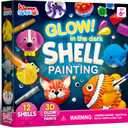 Klever Kits 12 Glow in The Dark Sea Shell Painting Kit-Arts & Crafts for Boys and Girls Ages 6-12, Art Supplies, Kids Craft Paint Kits, Creative Art Toys for Birthday Party Gift, Small