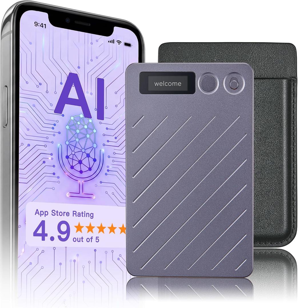 AI Voice Recorder (64GB) Real-Time Transcription & Summarization | 152 Languages, Noise Cancellation & App Control for Meetings, Lectures, Interviews & Calls
