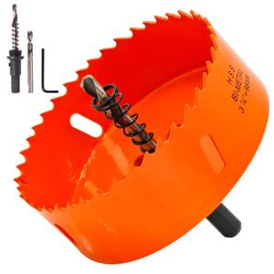 Koopi 3 7/8 inch Hole Saw for Easily Drilling Wood Plastic and Thin Metal, BI-Metal Hole Cutter with Arbor and Replacement Pilot Drill Bit