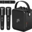 YLL 60W Powerful Voice Amplifier with 2 Wireless Microphones, Pro Sound Bluetooth Speaker with Microphone, Portable PA System Karaoke Machine Support BT/USB/TF Card/Aux/Guitar