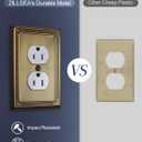 Metal Wall Plates, Switch Plates and Outlet Covers, Decorative Pearl Design (1 Duplex 4PK, Antique Brass, Midsize)