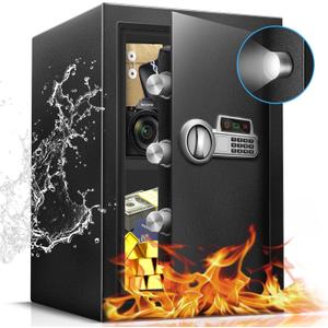 Fireproof Safe Box 2.2 Cu Ft, Steel Security with Digital Electronic Keypad, Safety Lock Box, Sensor Light, Removable Shelf, Home Safe for Valuables Documents Money Jewelry Guns