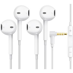 Wired Earbuds 3.5mm Headphones with Mic, 90 Plug in Earbuds Clear Call HiFi Stereo Earphones for iPhone Samsung PC Laptop Chromebook Switch