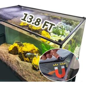 7.5 FT DIY Magnetic Fish Aquarium Anti-Jumping Net Cover, Mesh Screen Netting for Top Cover, Lid Prevents Reptiles From Jumping Out