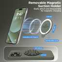Magnetic for iPhone 14 Pro Max Case, Compatible with MagSafe, [Full Camera Protection][2 Screen Protectors], Suction Cup Phone Mount Silicone Shockproof Protective Phone Case 6.7", Olive Green