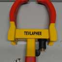 Tevlaphee Universal Wheel Lock Heavy Duty Security Trailer Wheel Lock Anti Theft Wheel Locks for Cars SUV Camper Motorcycle Trailer Great Deterrent Bright Color with 3 Keys (Red-Yellow)