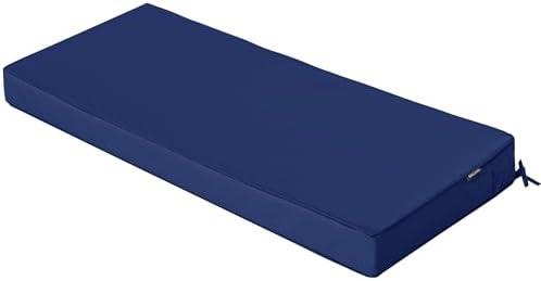 Comcaver Outdoor Bench Cushions 48 x 18 Inch Thick Waterproof Porch Swing Cushions with Tie Patio Furniture Chair Cushion Bench Pad 5 Year Color Fastness Backyard Seat Pads Navy