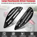 Goldfire Large Floorboards Driver Footpegs CNC Blade Aluminum Front Rider Foot Rest Pedal Motorcycle Accessories Fit for Harley Touring 1984-2026, Softail FL 1986-2026, Dyna FLD, Black