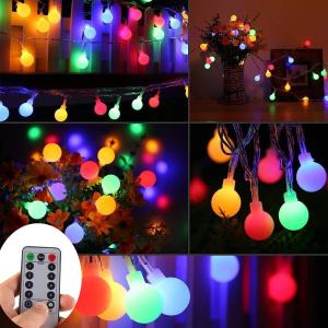 WERTIOO 33ft 100 LEDs Battery Operated String Lights Colorful Globe Fairy Lights with Remote Control for Outdoor/Indoor Bedroom,Garden,Christmas Tree [8 Modes,Timer ] (Multicolor)