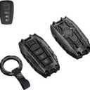 Heavy Metal Key Fob Cover Case Protector for Toyota, Keychain, Accessories for Toyota 2020 2021 2022 2023 Highlander 2018-2024 RAV4 Camry C-HR Corolla Avalon Prius GT86 (Type-B Black)