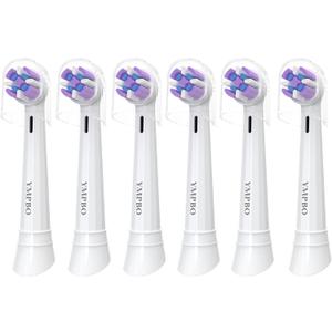 Pack of 6 Replacement Heads Compatible with Oral B iO 10 9 8 7 6 5 4 3 Series Electric Toothbrush, Medium Brush Heads, White
