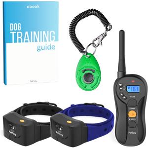 PetSpy P620 Dog Training Shock Collar for Dogs with Vibration, Electric Shock, Beep; Rechargeable and Waterproof Remote Trainer E-Collar - 10-140 lbs (Two Dogs - Bundle)