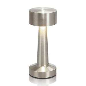 Butech Portable LED Table Lamp, 3-Levels Brightness Metal Desk Lamp,3 Color Touch Control Rechargeable lamp, Ideal Bedside Lamp for Nightstand,Bedroom, Living Room (Silver)
