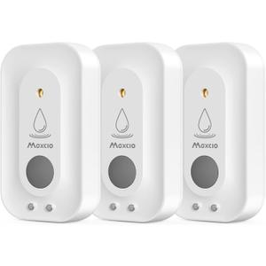 MAXCIO Water Leak Detectors 3 Pack, 110dB Adjustable Smart Water Sensor, Leak and Drip Alert, IP66 Waterproof for Basement, Bathroom, and Kitchen