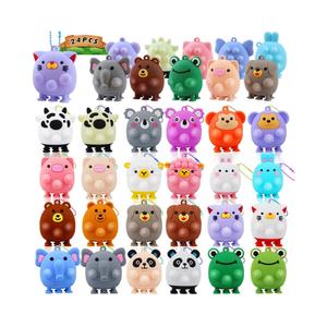 24 PCS Party Favors for Kids,3D Animal Pop Toys,Goodie Bags Stuffers for Kids,Pinata Stuffers Carnival Prizes,Fidget Toys Bulk,Prize for Classroom,Suction Toys for Toddlers