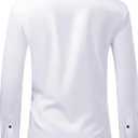J.VER Men's Dress Shirts Stretch Long Sleeve Formal Shirt Solid Business Casual Button Down Shirts for Wedding Prom (White, XXXL)