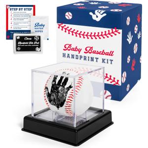 Circa Print Baby Baseball Handprint Ornament Kit, Ink Pad for Hand and Footprints - Unique Keepsake for Dads, Shower Present for Moms, Newborn Gift