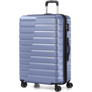 Coolife Expandable Large Checked Luggage with Spinner Wheels, Hard Shell Suitcase TSA Lock Rolling Travel Luggage 28-inch,Blue