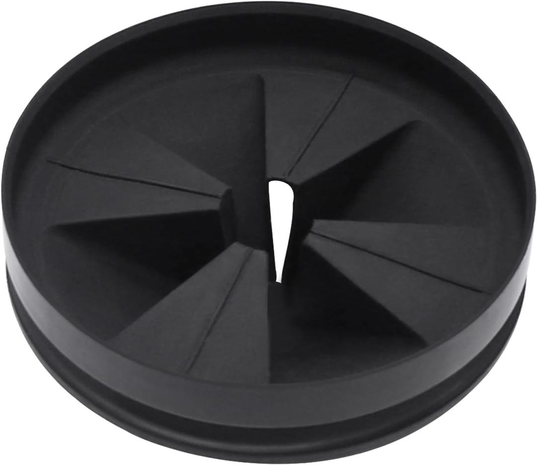 Garbage Disposal Splash Guards 3 3/8" Sink Baffle QCB-AM Replacement for InSinkErator Evolution Series, Upgraded Removable Quiet Collar Drain Plugs, Garbage Disposer Accessories, Black (Deep Black - 1 Pack)