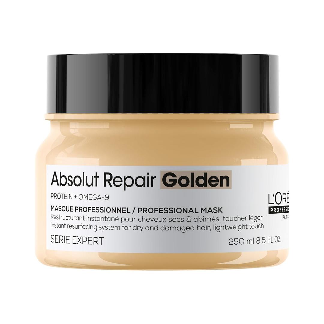 L'Oral Professionnel Paris Absolut Repair Golden Mask - Repairs Damage & Provides Shine For Fine to Medium, Dry, & Damaged Hair