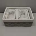 Juvale Wicker Nesting Baskets with Cloth Lining - 5-Pack Gray Rectangular Set - Stackable Storage Bins & Lined Baskets for Organizing Pantry, Closet