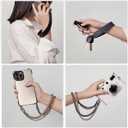 VICHUNHO Crossbody Phone Strap with 2 Tether Tabs, Adjustable Anti-Theft Cellphone Lanyard, iPhone Chain Leash Sling for Women Black