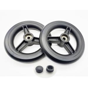 Rollator Walker Replacement 6 inch Rear Wheel,Rollator Rear Wheel Assembly,6 inch Solid Wheel, 6" 3 Rib Caster Wheel,rollator Walker Accessories,Universal Parts,MDS86825SLRW,Set of 2,Black.