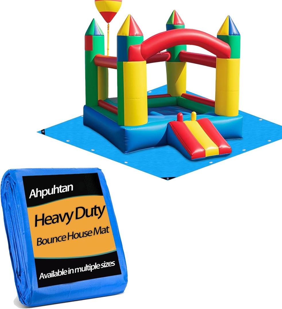 177 x 177 Inch Bounce House Mat for Inflatable Bouncer, Inflatable Water Slide Bounce House Pad for Outdoor Bouncy Castle, Under Jump House Floor Underlayment Pad(Only Mat, Bounce House Not Include)