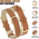 Beirui Soft Padded PU Leather Dog Collar and Leash Set, Durable Dog Leash and Collar Set with Metal Buckle, Breathable Pet Collars with 4FT Leash for Large Dogs(Brown, Neck 16-21")
