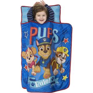 Paw Patrol We're a Team Nap-Mat Set Quilted Nap Mat with Built-in Pillow and Plush Blanket Portable Nap Mat for Daycare, Preschool, Sleepovers & Travel for Boys or Girls Ages 3+