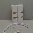 Wellmet Cream White Set of 2 Drum Lampshades, Easy Assembly Required 14" Top x 14" Bottom x 11" High Replacement Lamp Shades, Fabric Lampshades for Table Lamps Floor Lamps, Metal Spider Fitter