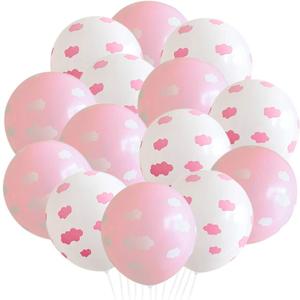 50PCS Pink Cloud Printed Latex Balloons - 12 Inch, Perfect for Wedding, Baby Shower, Girls Birthday Party Decor