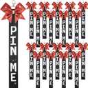 Aileam Pin Me Ribbon Cheer Bag Bow Keychain Cheerleading Pin Holder Cheer Accessories (18pcs-red/Black)