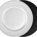 50 Silver Charger Plates Bulk, 13" Round Beaded Decorative Dinner Chargers for Wedding, Holiday, Baby Shower, Event Decoration (Silver)