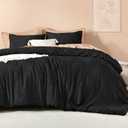 Litanika Oversized Queen Comforter Black, 3 Pieces Tufted Boho Farmhouse Bedding Comforter Set, Lightweight Fluffy All Season Comforter Set (98x98In Comforter & 2 Pillowcases)