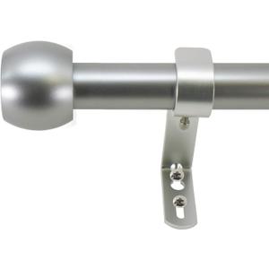 Decopolitan 29546-AS18 Knob Curtain Rod Set, 18 to 36 Inches, Silver