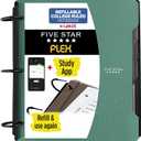 Five Star Flex Refillable Notebook + Study App, College Ruled Paper and 1-1/2 Inch TechLock Ring Binder with Pockets, Tabs and Dividers, 300 Sheet Capacity, Seaglass Green (29324AQ8)
