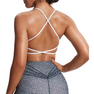 Aoxjox Women's Workout Sports Bras Fitness Ivy Low Impact Bra Yoga Crop Tank (Medium, White)
