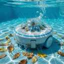60 Cordless Robotic Pool Cleaner, Automatic Pool Vacuum with Powerful Suction, 60 Mins Runtime & Self-Parking, Dual Filter for Leaves & Debris, Ideal for Above Ground Pools