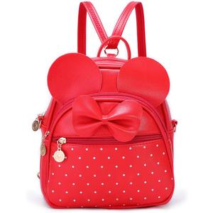KL928 Girls Mini Backpack Bowknot Polka Dot Cute Small Daypacks Convertible Shoulder Bag Purse for Women