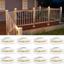 VOLISUN 4x4 Solar Post Cap Light 12pack,Solar Fence - Cap Lights Outdoor Waterproof for Wooden/Vinyl Post,White Deck Post Cap Light Solar Powered with Warm White for Garden/Patio/Porch