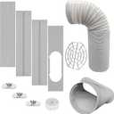 Portable Air Conditioner Windows Vent Kit with 5.9 Exhaust Hose Window Seal Kit for Portable Air Conditioner, Adjustable Sliding Window Kit Plate for AC Unit Suitable for 5.9/15 CM AC