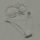 SHENHE Women's Underwire Bikini Set Pearl Bead Halter Neck High Cut 2 Piece Swimsuit (White)