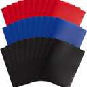 Blue Summit Supplies 30 Pack Plastic Two Pocket Plastic Folders with Prongs Bulk, Assorted Dark Color Poly Folders with Pockets and Prongs Bulk, Blue, Red, and Black, 3 Prong, Letter Size