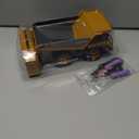 KidsFaves Remote Control Dump Truck Toys 9 Channel 2 Batteries RC Construction Toy Vehicles with Metal Bed Lights/Sounds, Birthday Gifts for Boys Age 3+