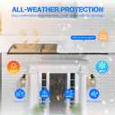 Awning for Door Entrance 32x40 Inch, Polycarbonate Canopy Front Door Awnings Exterior with Separate Drainage, All-Weather UV, Rain & Snow Protection for Porch, Patio, Window, or Deck